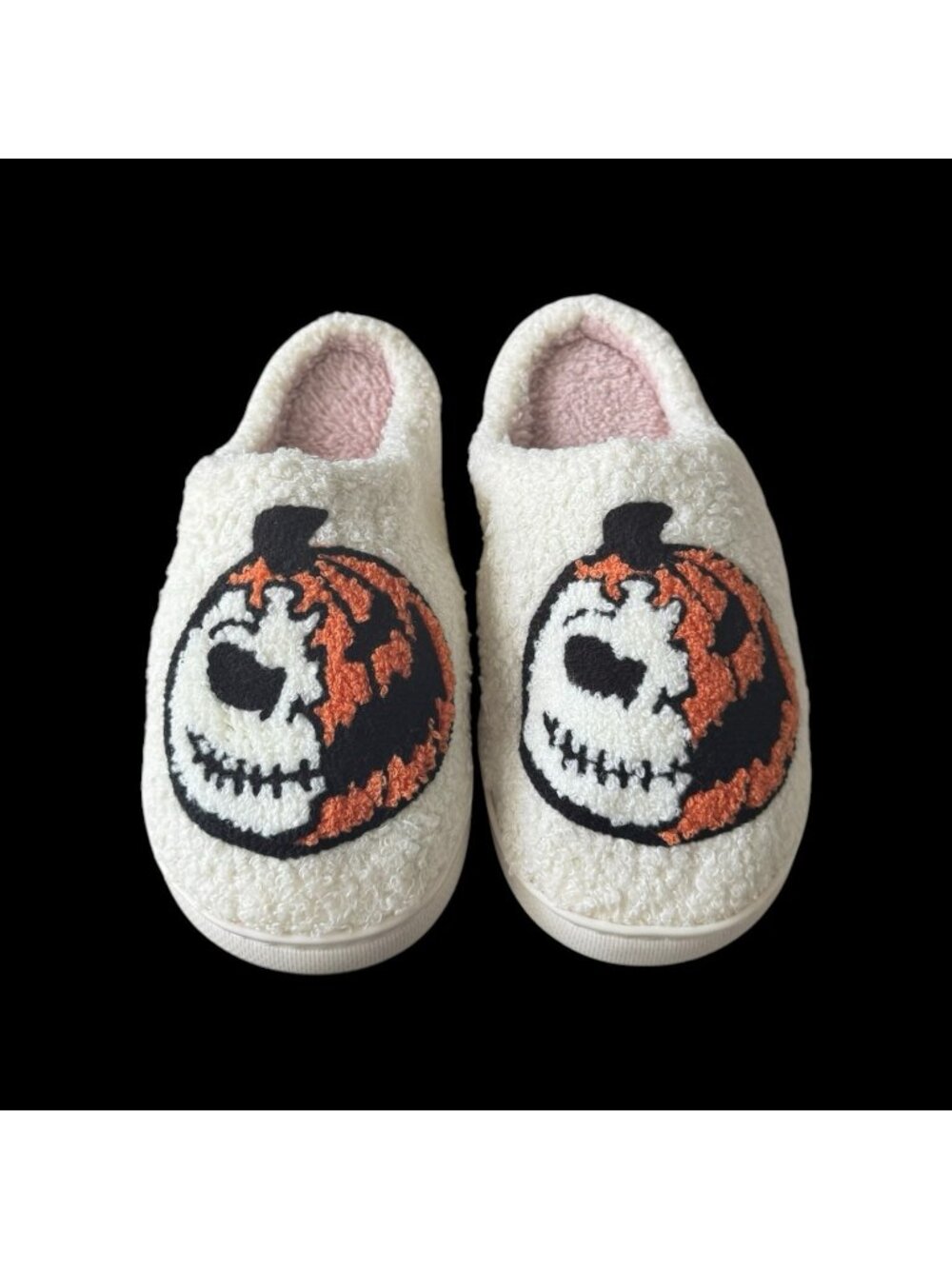 Womens Halloween Pumpkin Slippers Spooky  Size 38 (USA Size 7) - New!